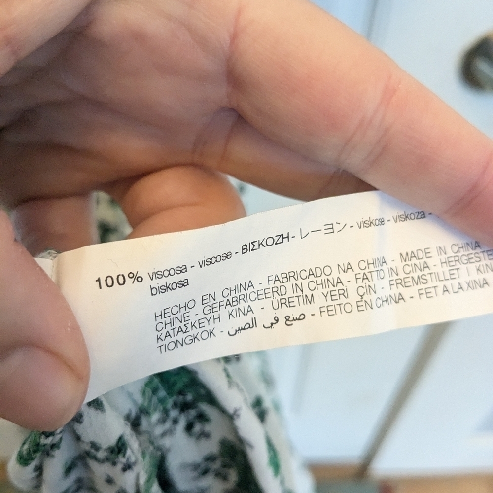 Zara Oyster White And Green Floral Maxi Dress - Picture 5 of 6